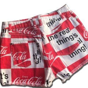 Coca Cola Shorts - Coca Cola High Waist Jean Shorts Coca Cola Shorts - Coca Cola High Waist Jean Shorts